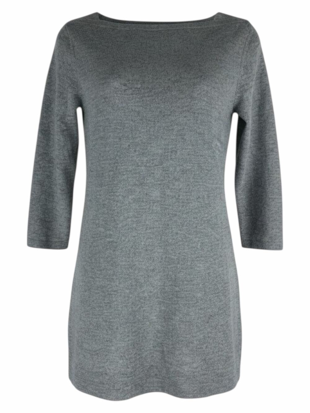 Magaschoni 100% Cashmere Square Neck Tunic Sweater Gray Size S